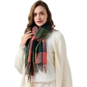 Womens Winter Scarf, Fashion Cashmere Feel Plaid Scarfs for Women